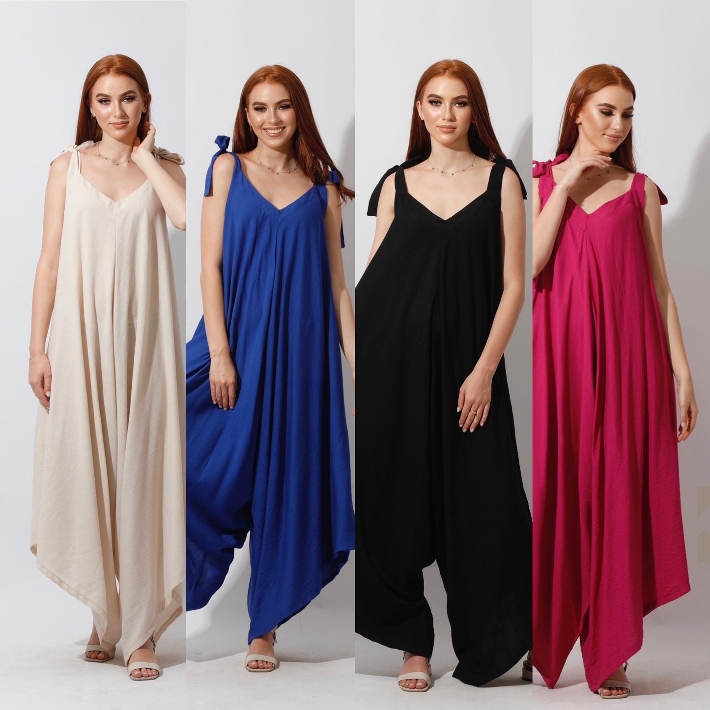 Tied Up Lose Jumpsuit - Electric Blue
