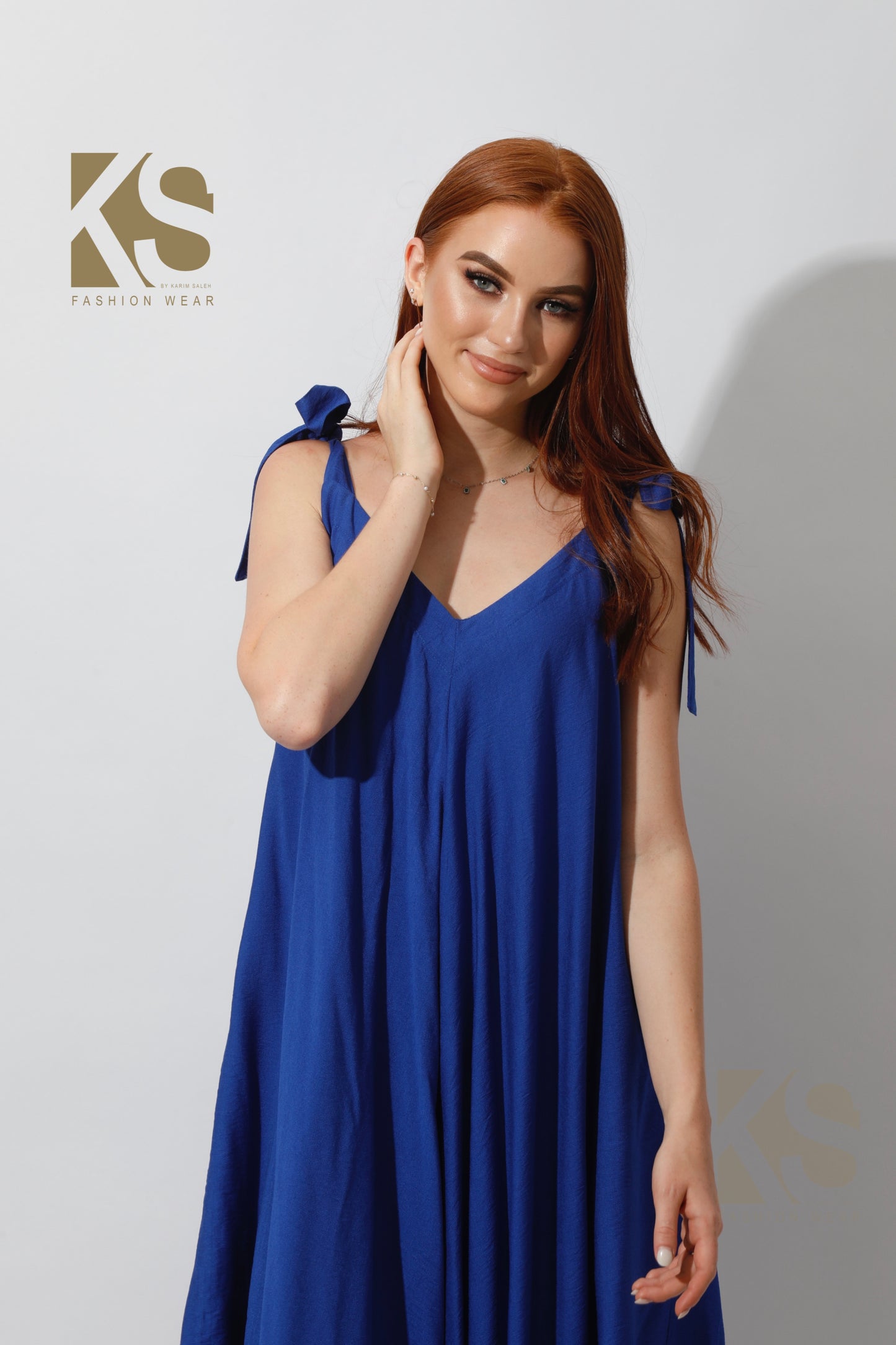 Tied Up Lose Jumpsuit - Electric Blue