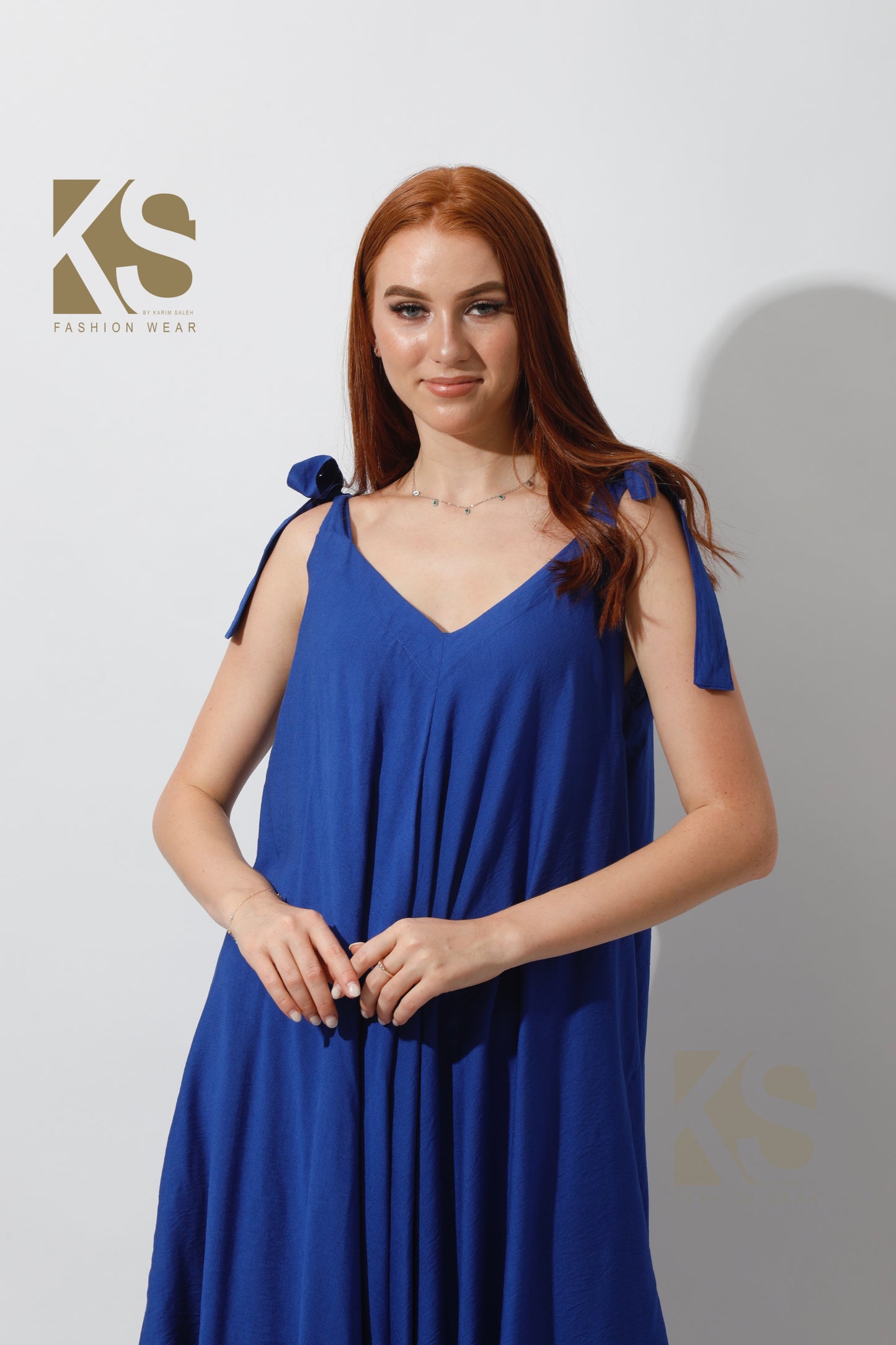 Tied Up Lose Jumpsuit - Electric Blue