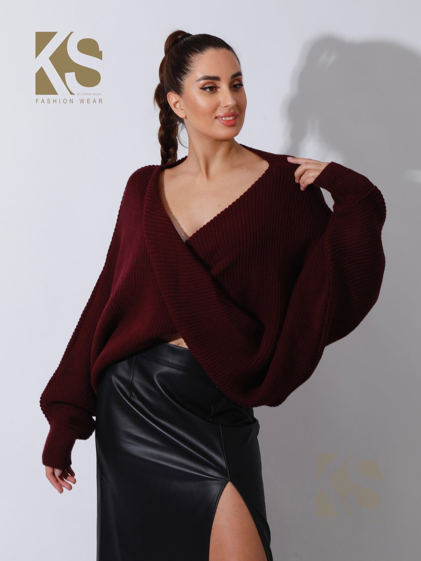 Twisted Trico Top - Maroon