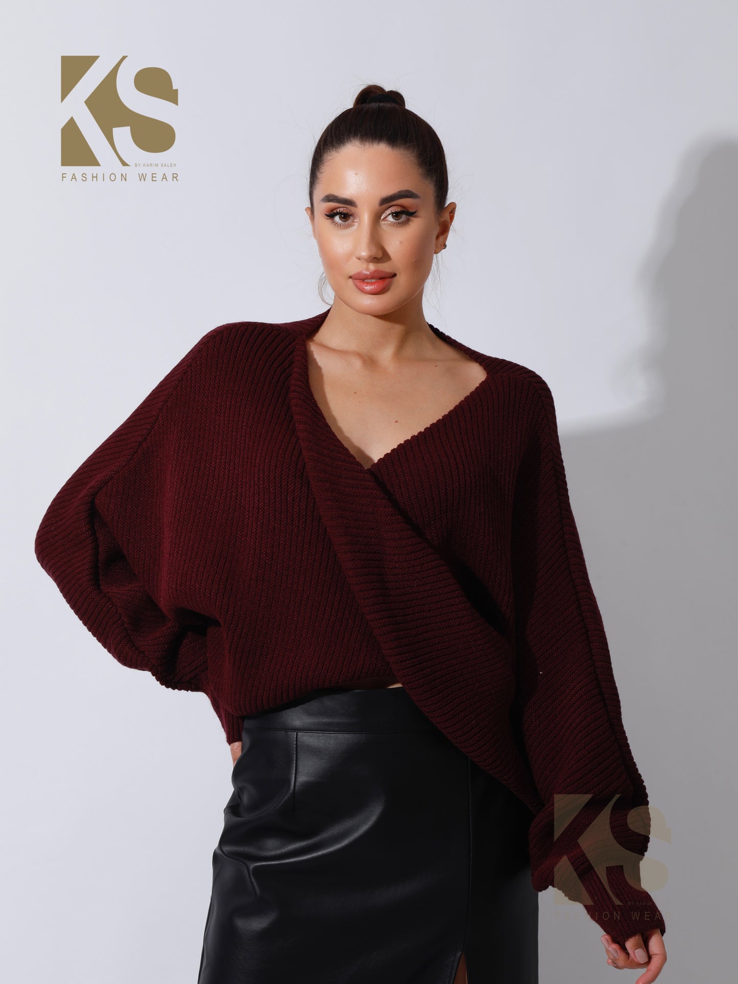 Twisted Trico Top - Maroon