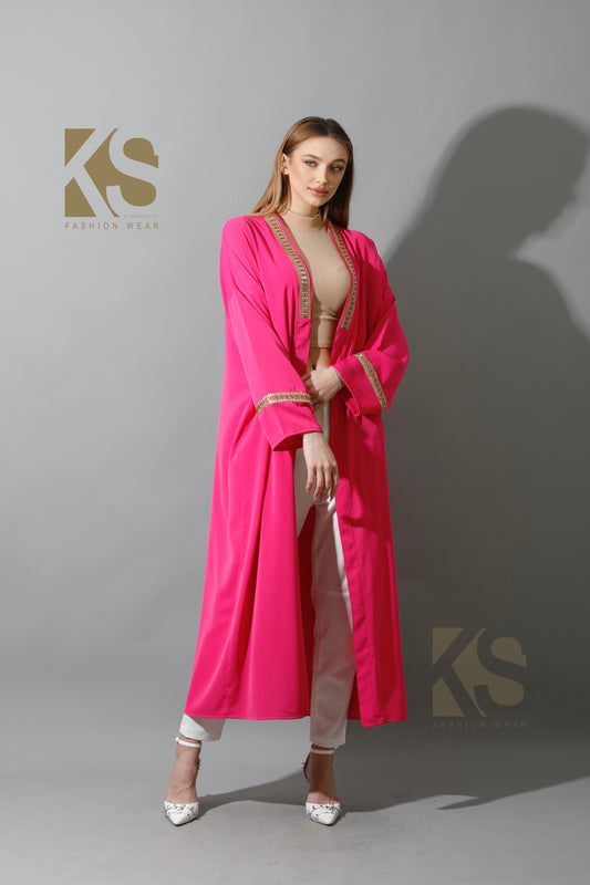 Long CBH Kaftan - Barbie Pink