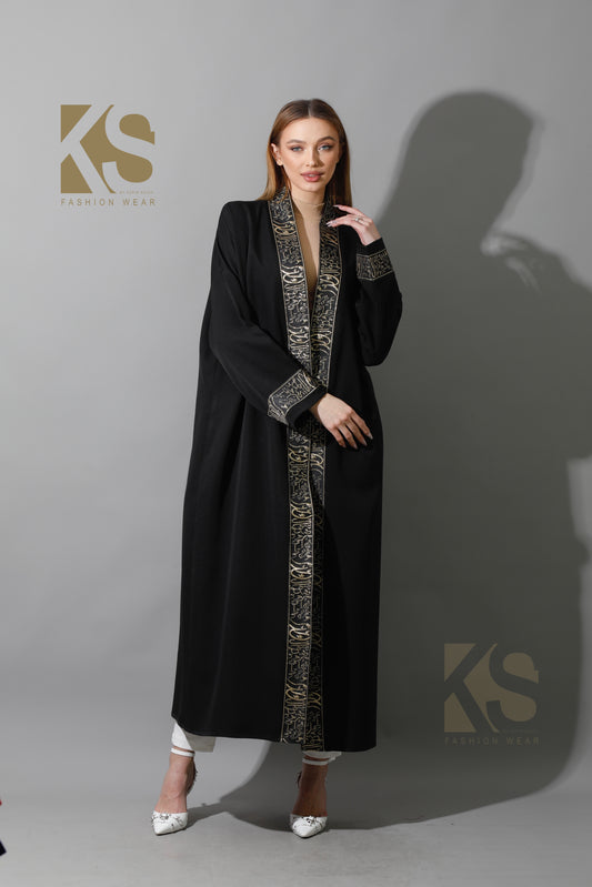 Arabic Long Kaftan - Black & Gold