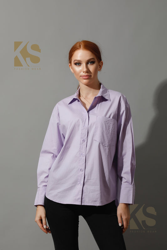 Back Slit Shirt - Lavender