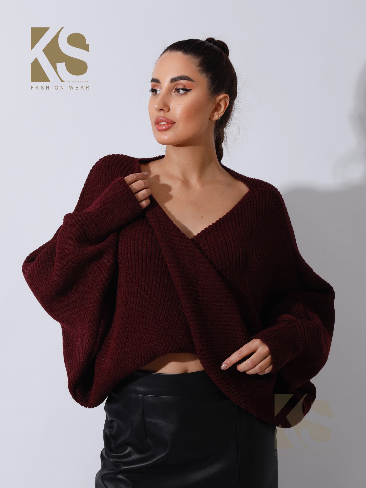 Twisted Trico Top - Maroon