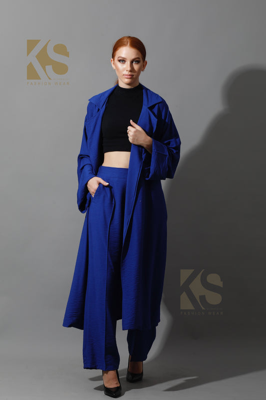 Co-Ord Cardigan Set - Electric Blue