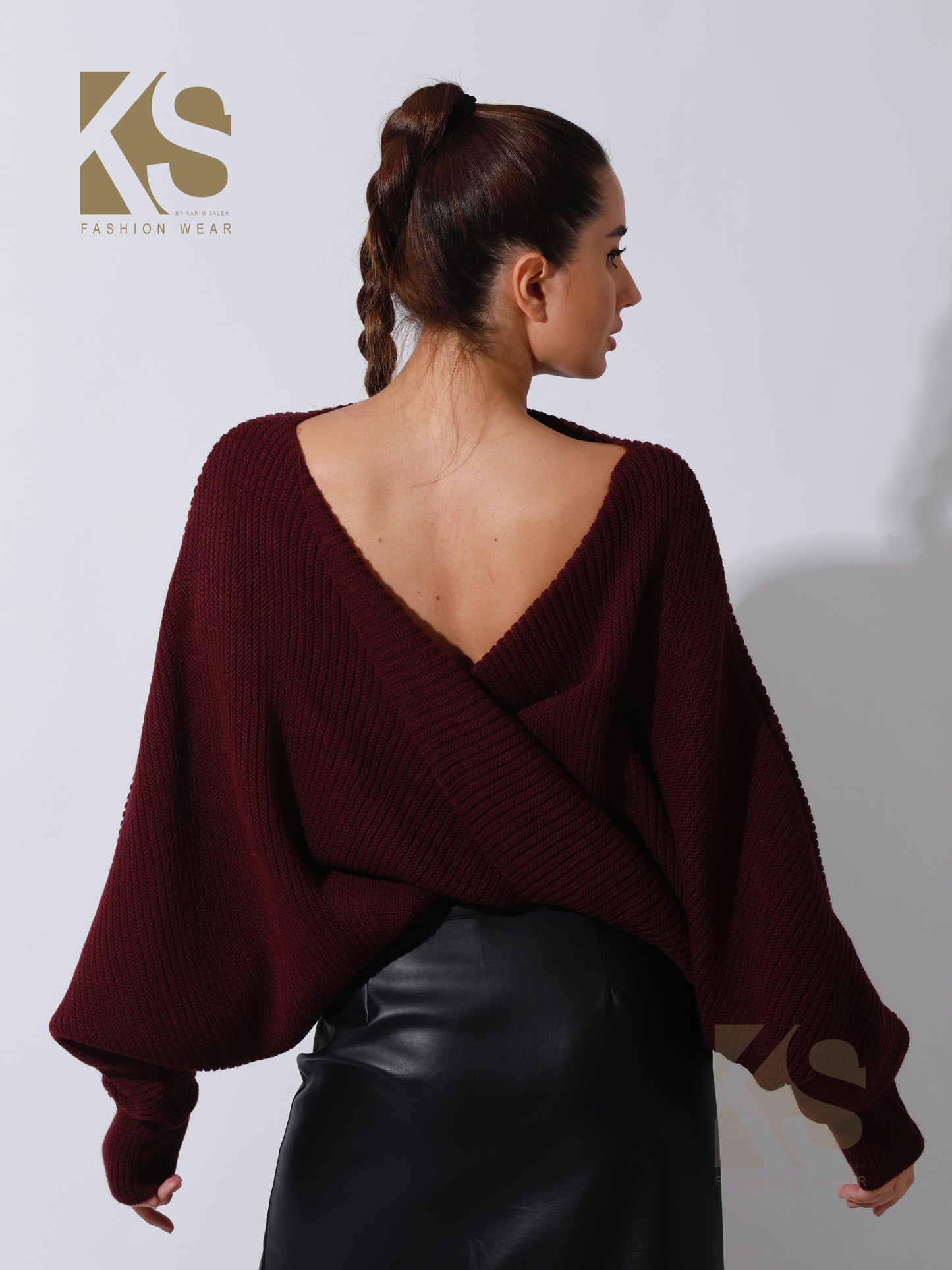 Twisted Trico Top - Maroon