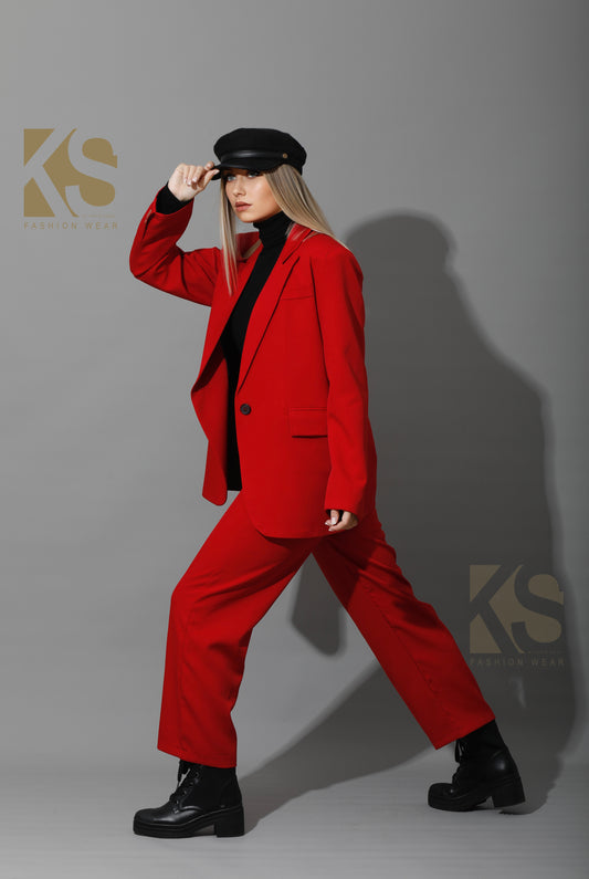 Tailored Oversized Suits - Red