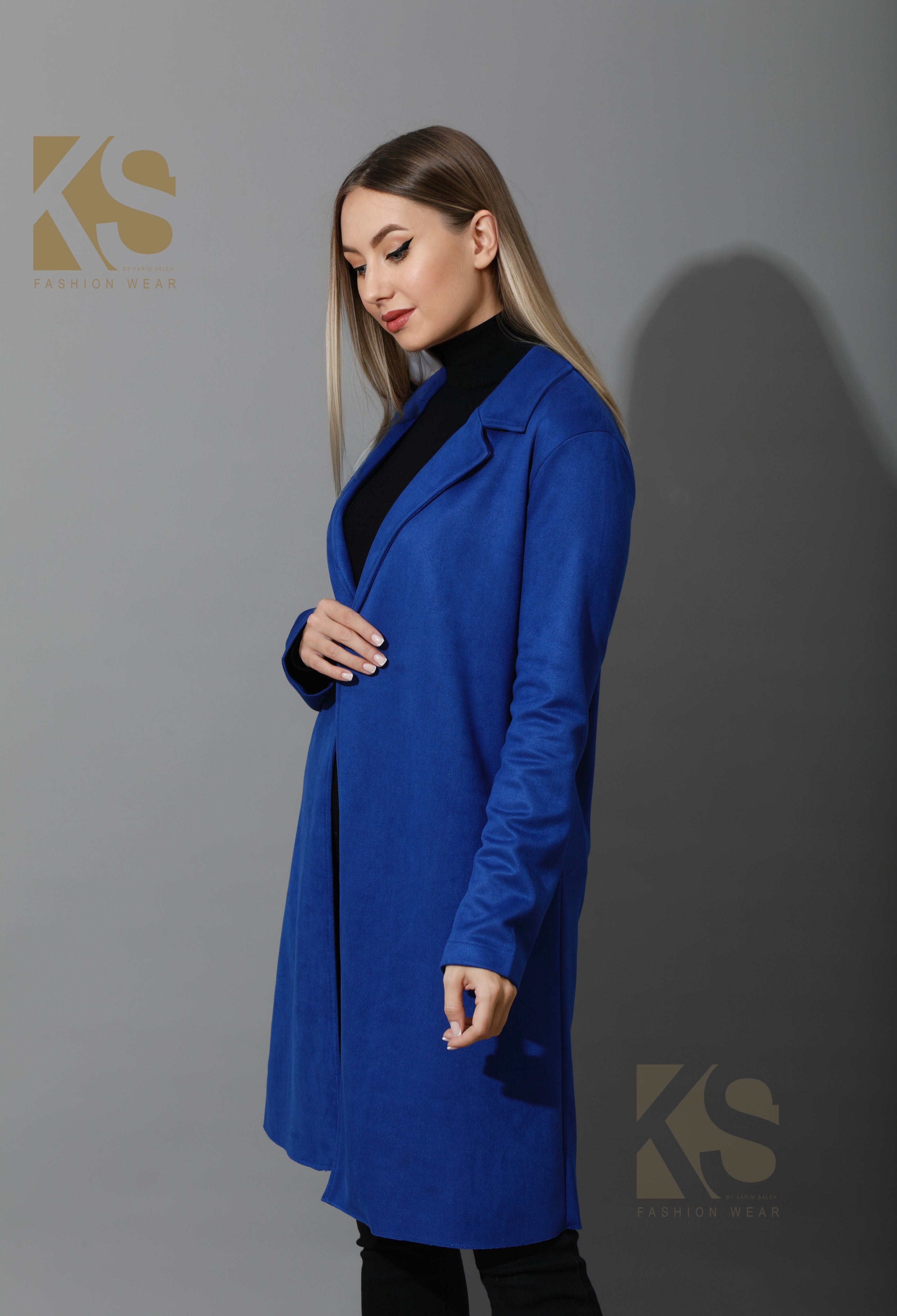 Blue open hot sale front cardigan