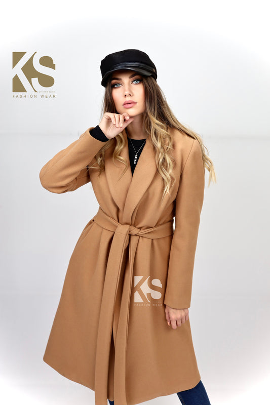 Wrapped belted Coat - Camel