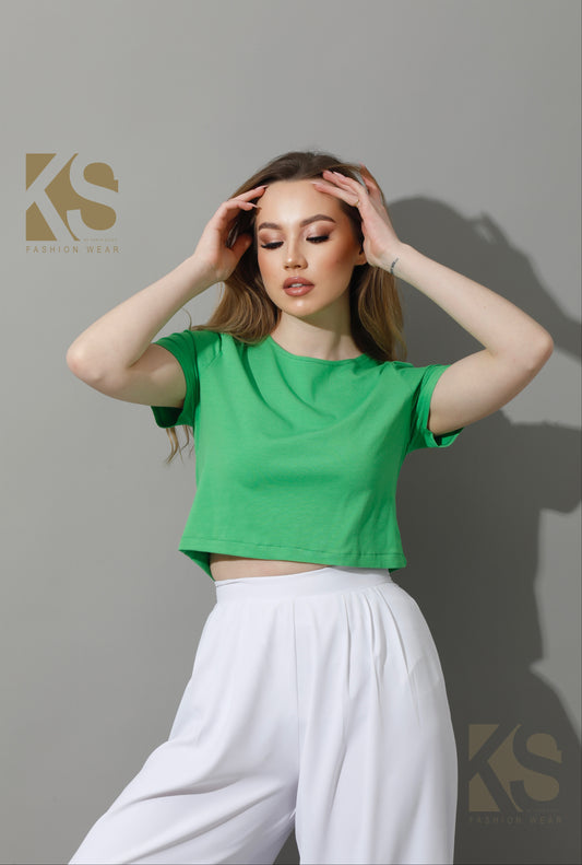 Half Sleeves Top - Green